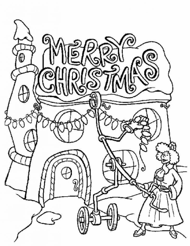 Merry Christmas Decorations Coloring Page