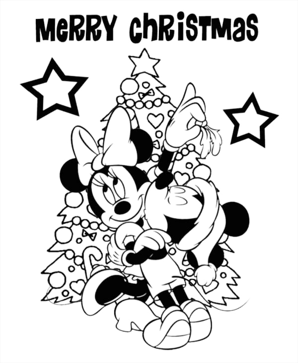 Merry Christmas Minnie Coloring Page