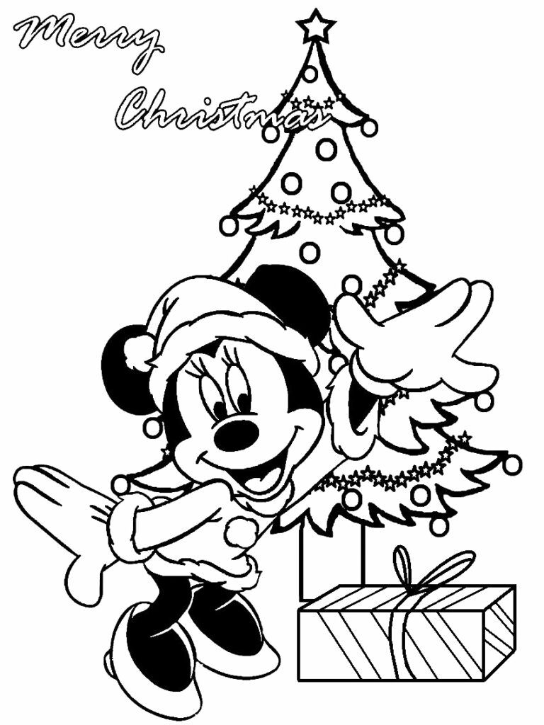 Merry Christmas Minnie Coloring Page