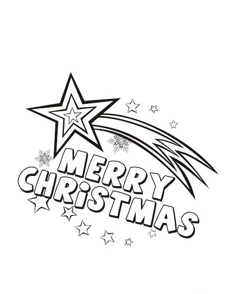 Merry Christmas Star Coloring Pages