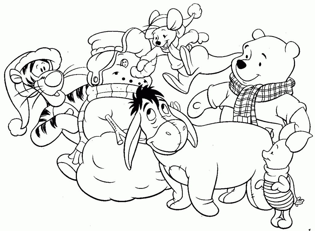 Pooh - Disney Christmas Coloring Pages