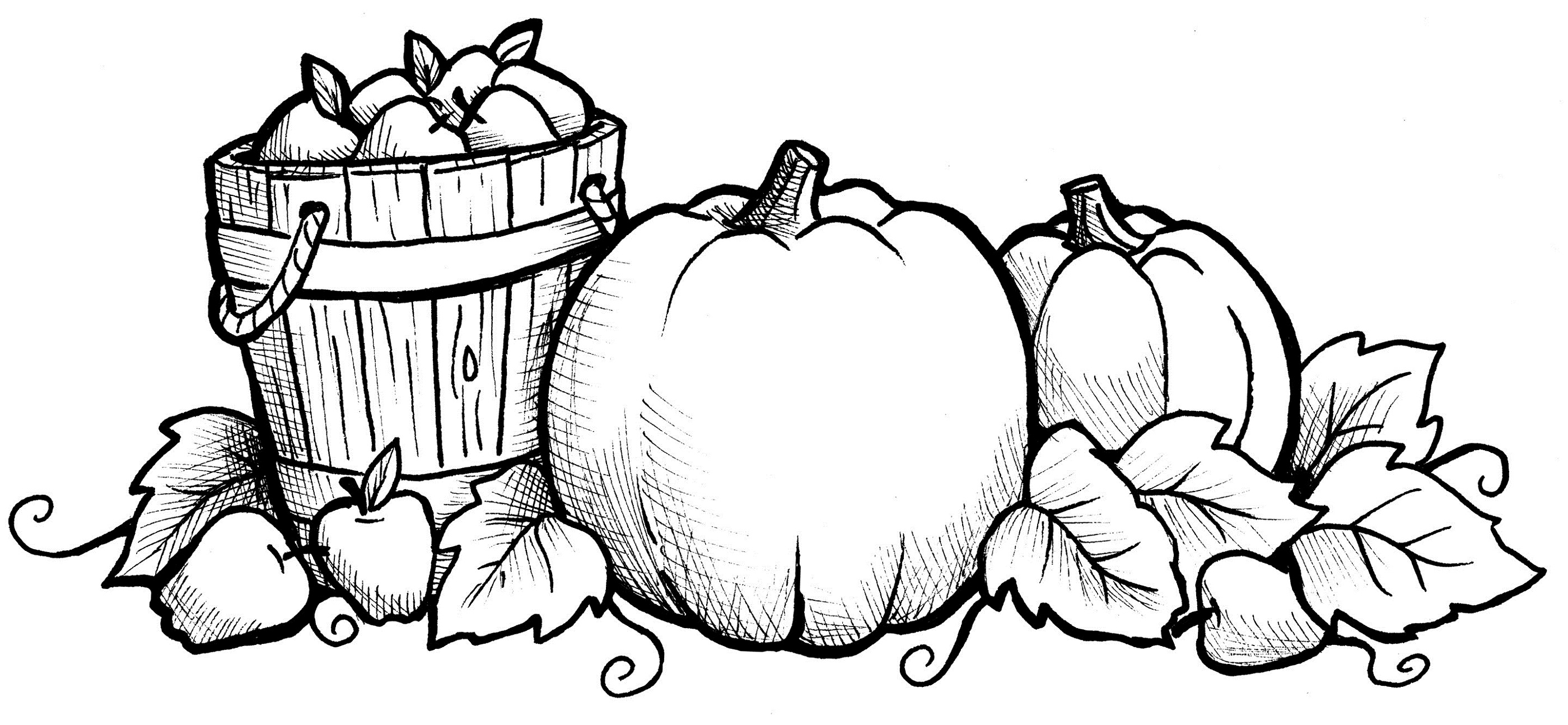 Pretty Fall Harvest Coloring Pages for Adults