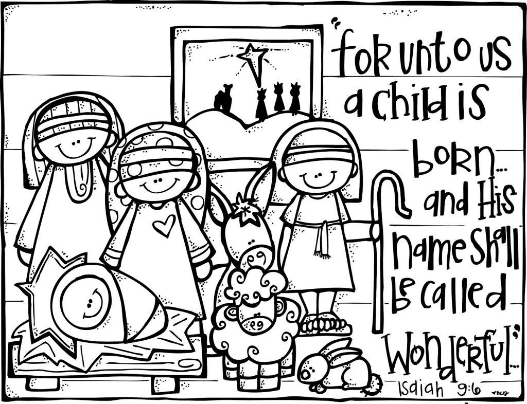 child is born - Christmas Coloring Pages for Adults