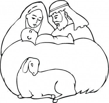 Baby Jesus in a Manger Coloring Pages