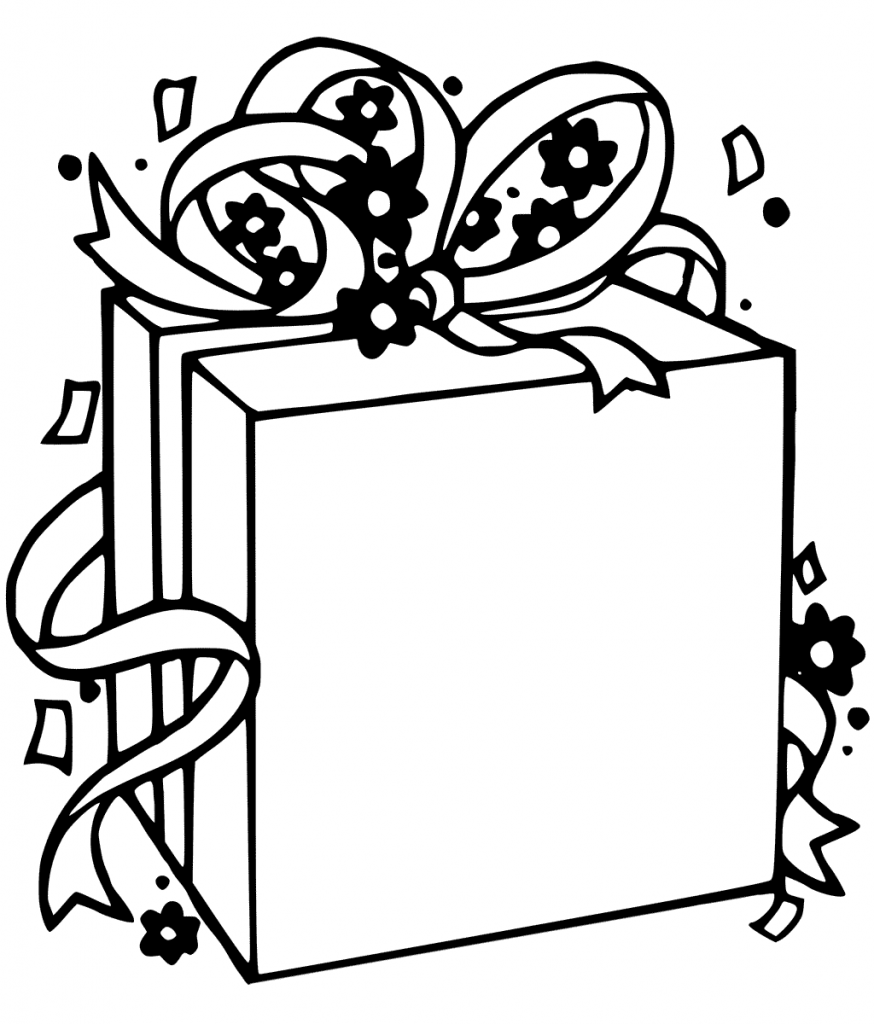 Blank Christmas Present Coloring Page