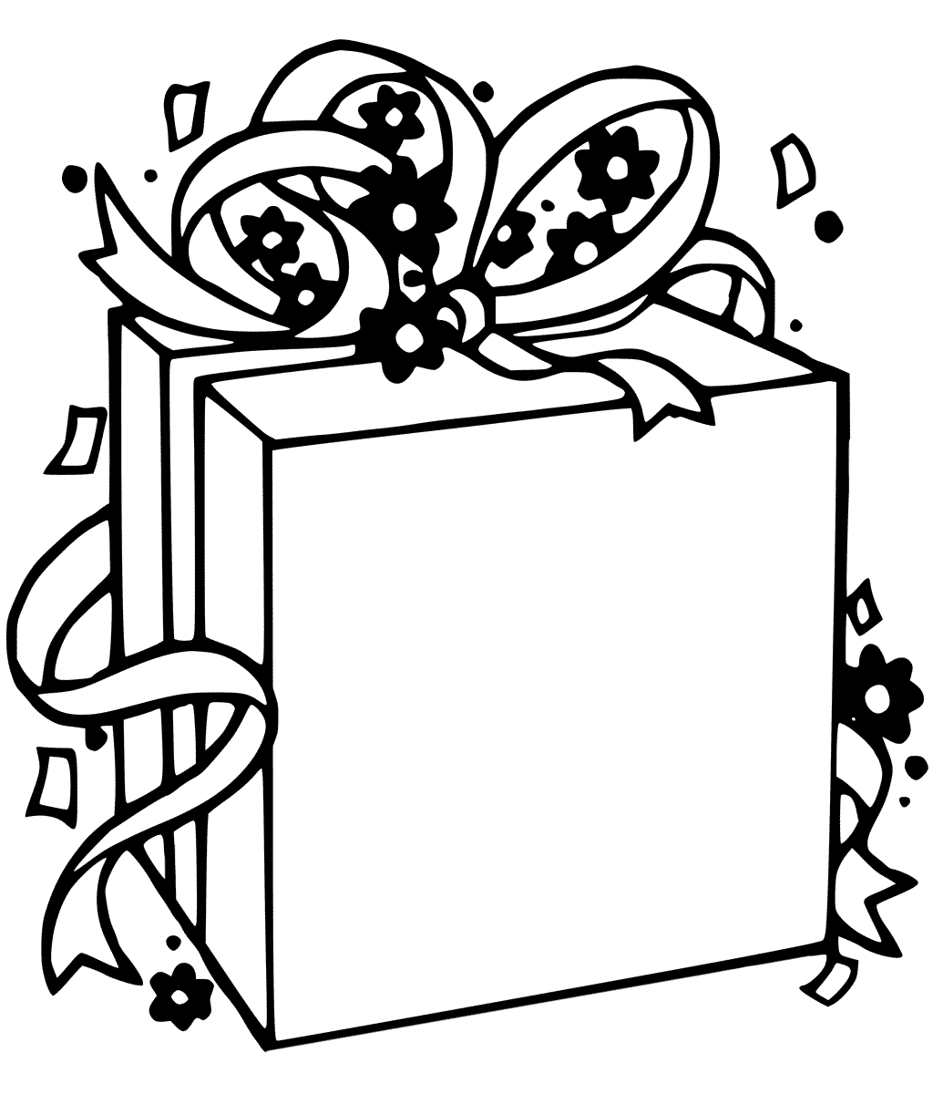 Present Box Coloring Pages Boringpop