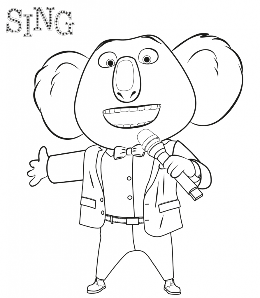 Buster Moon - Sing Coloring Pages