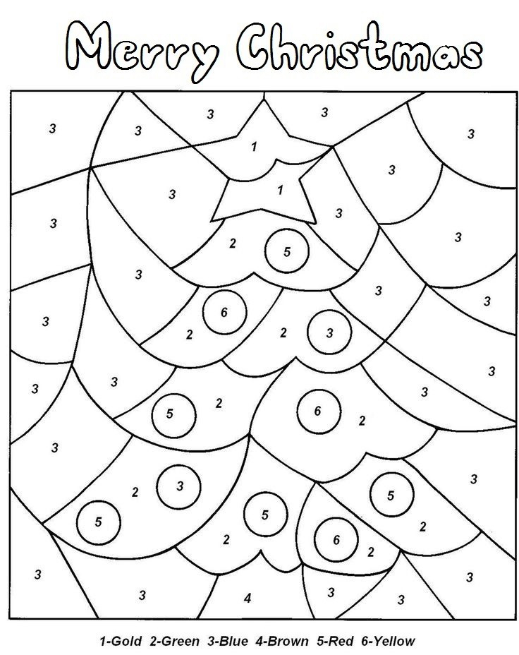 Christmas Color By Numbers - Christmas Tree