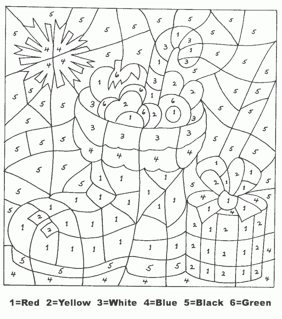 Christmas Color By Numbers - Santas Boot