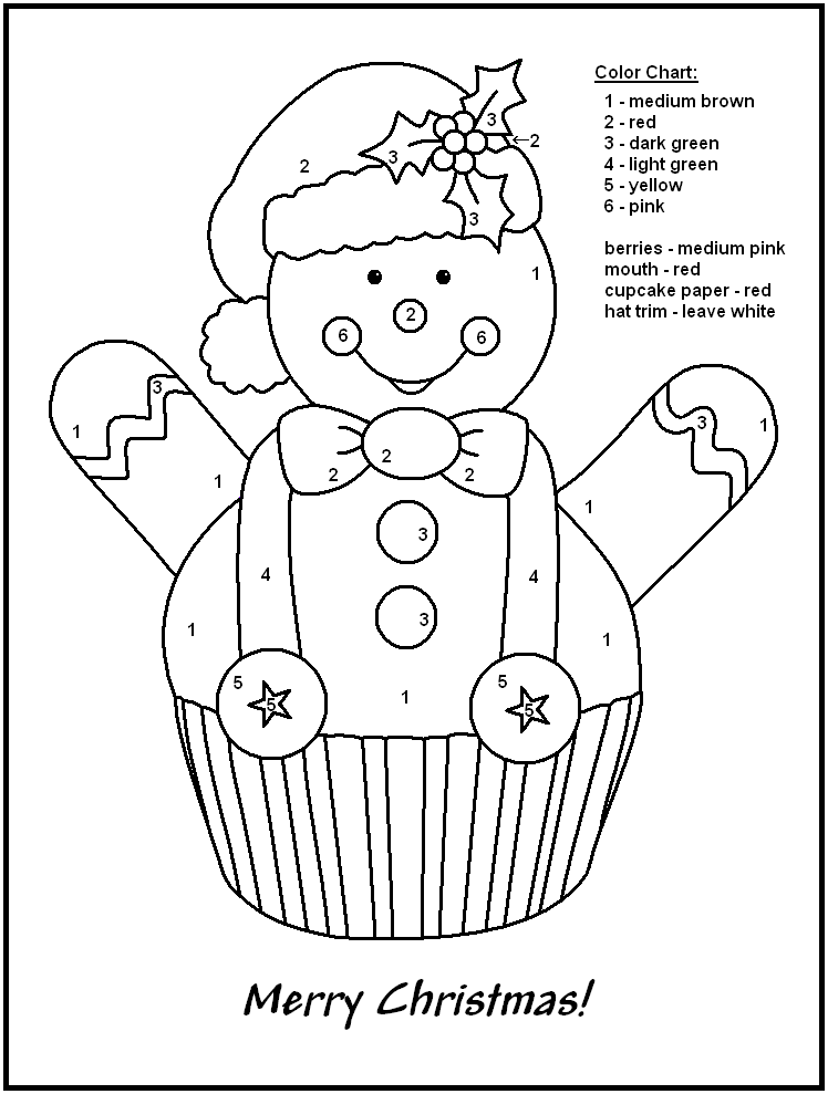 christmas color by numbers best coloring pages for kids