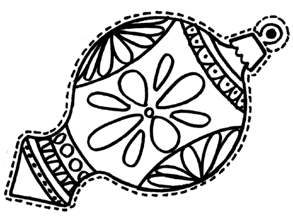 Christmas Ornament Coloring Cutout