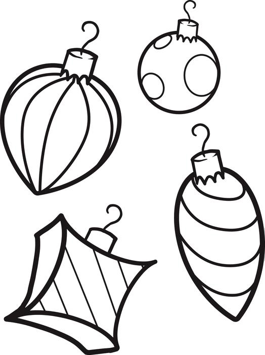 Printable Coloring Christmas Ornaments Pages 1