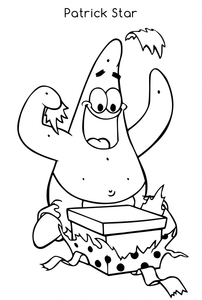 Christmas Present For Patrick Coloring Page