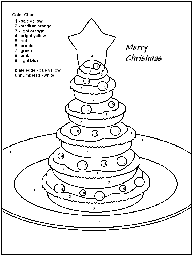 Christmas Tree Cake - Christmas Color By Numbers