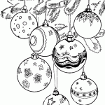 Christmas Tree Ornaments Coloring Page Printable