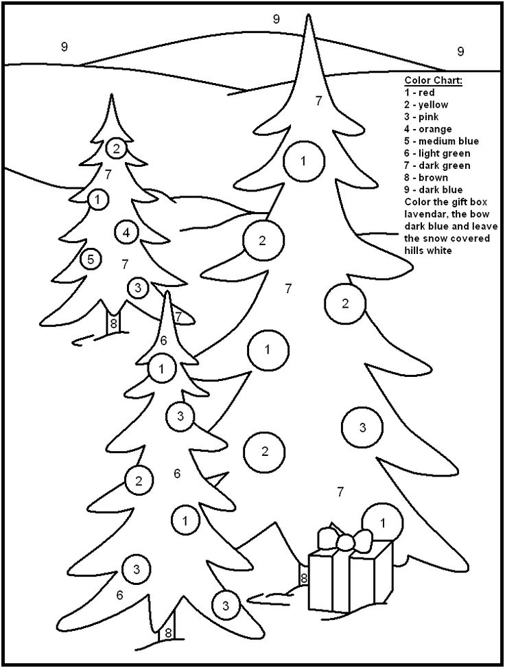 Christmas Color By Numbers - Best Coloring Pages For Kids