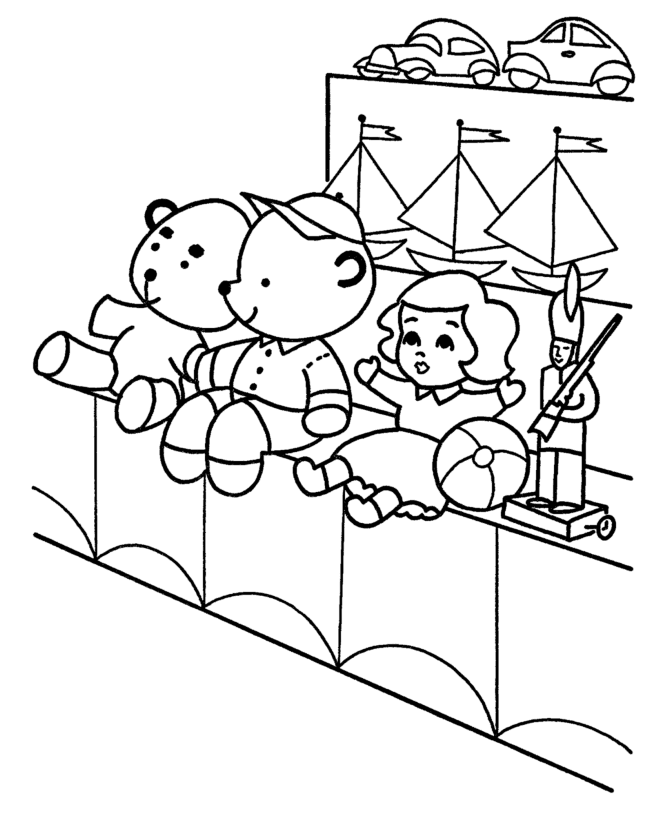 Cute Toys Coloring Page
