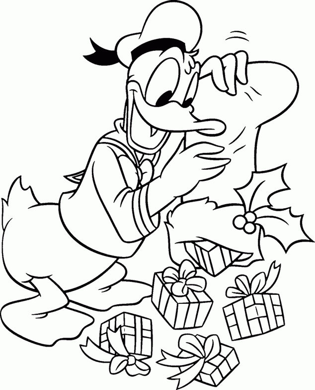 Donald Duck - Christmas Stocking Coloring Pages