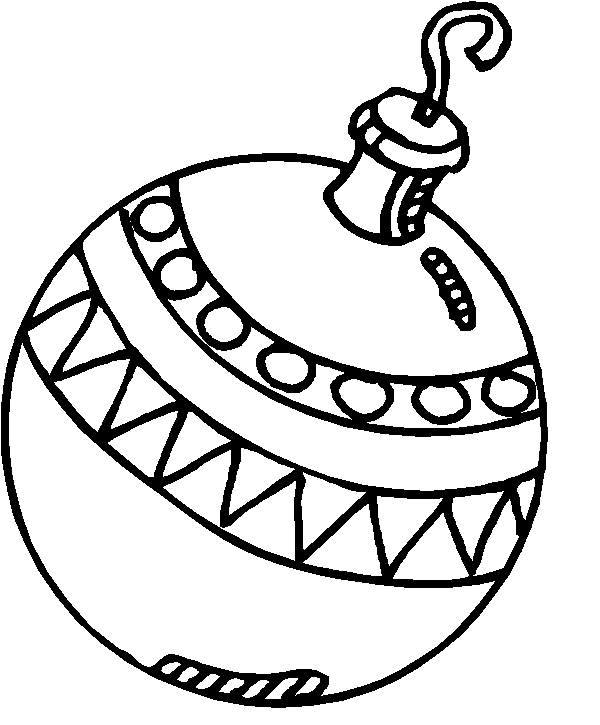 Easy Christmas Ornament Coloring Page