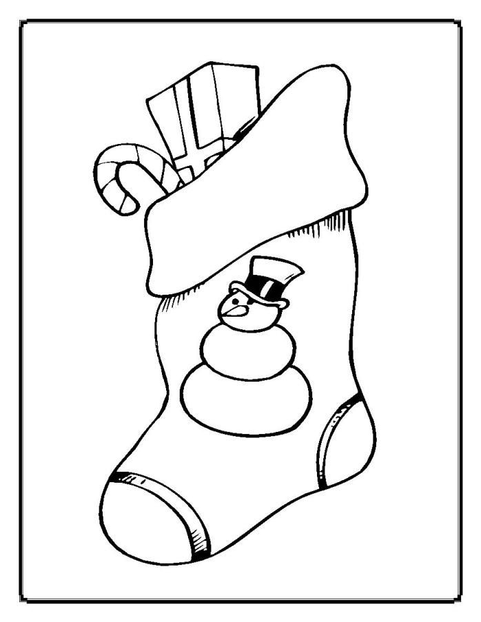 Easy Christmas Stocking Coloring Pages