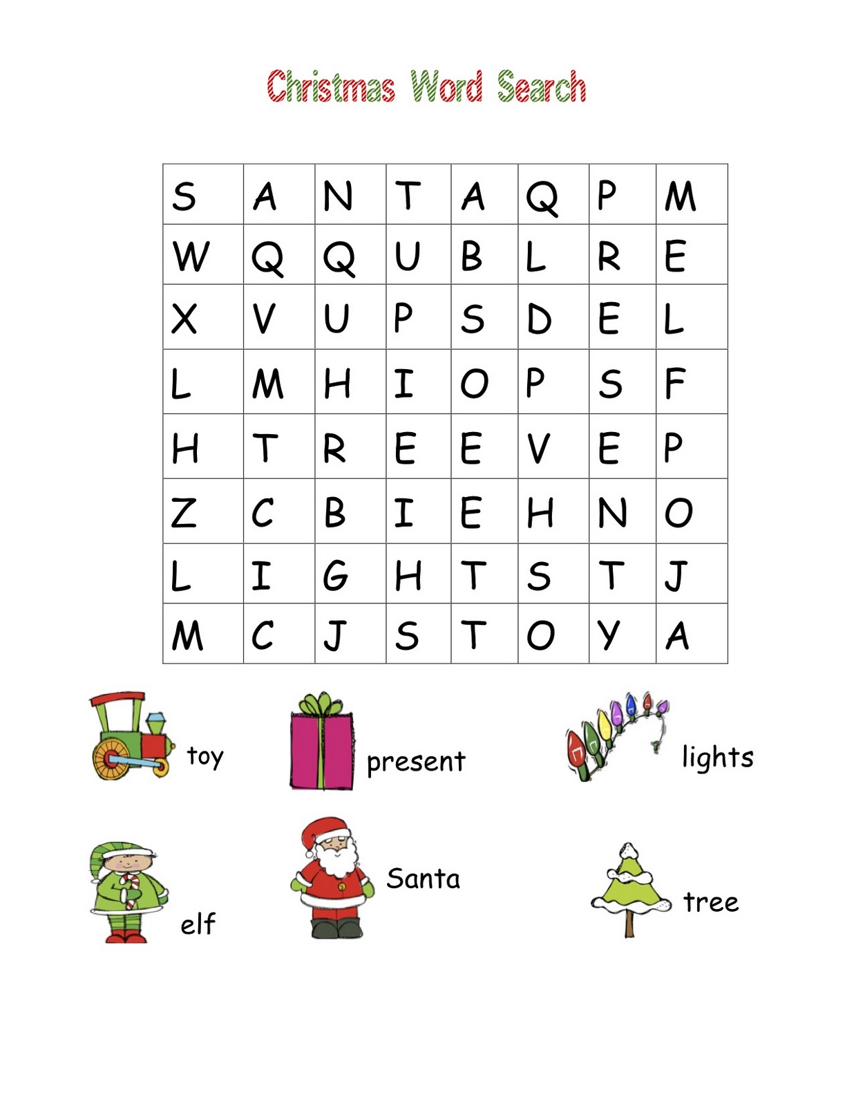 Christmas Word Search Free Printable