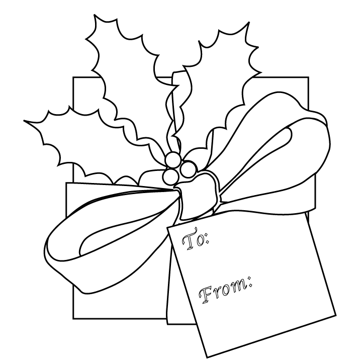 Easy Present Coloring Page