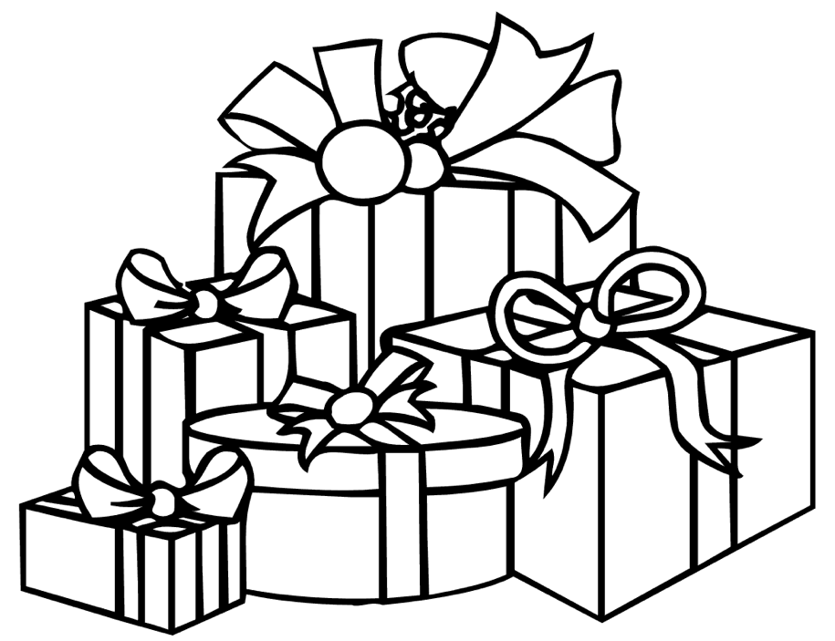 Gift Boxes Coloring Page