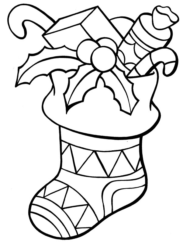 Gifts - Christmas Stocking Coloring Pages