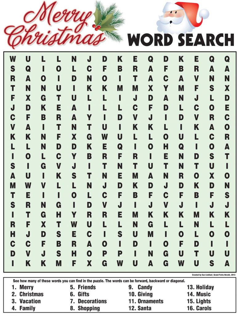 Merry Christmas Word Search