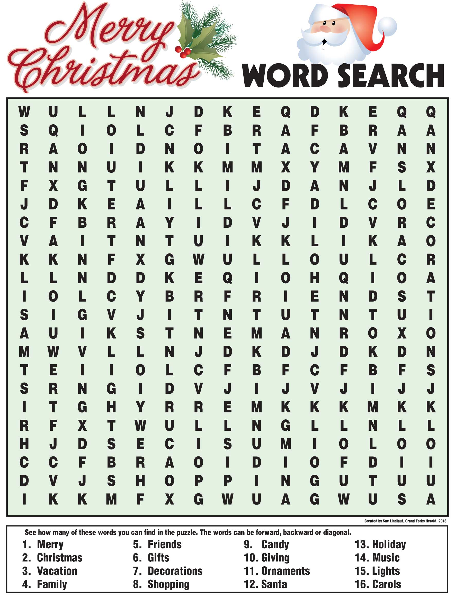 Printable Christmas Word Search Hard - Printable Online