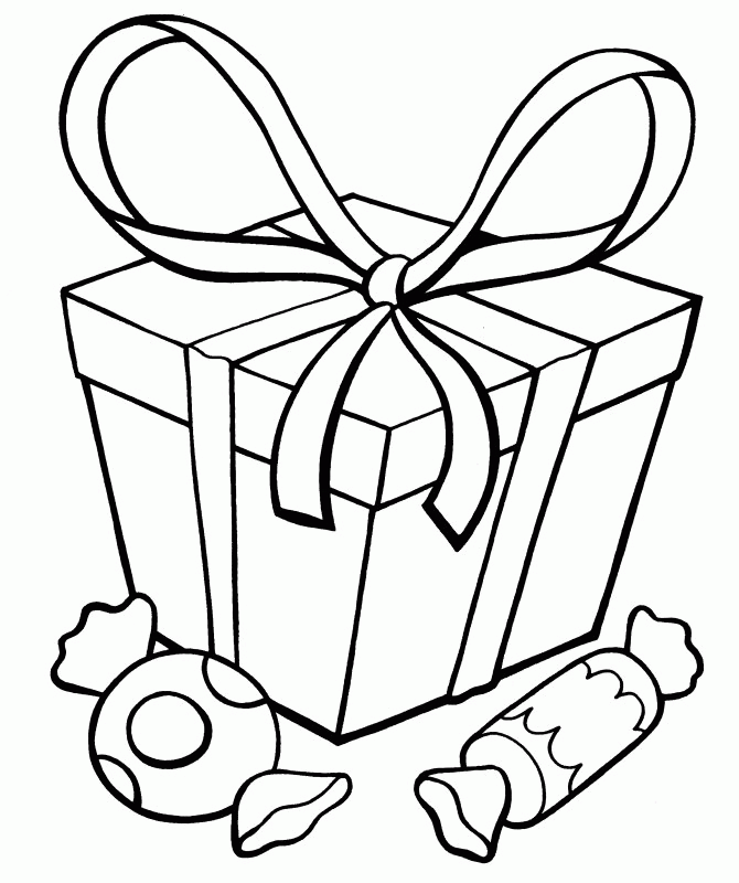 Presents and Candy Coloring Page
