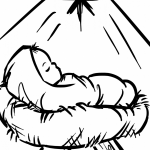 Print Baby Jesus Manger Coloring Page