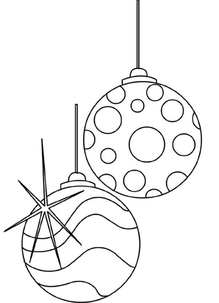 Shiny Christmas Ornaments Coloring Page