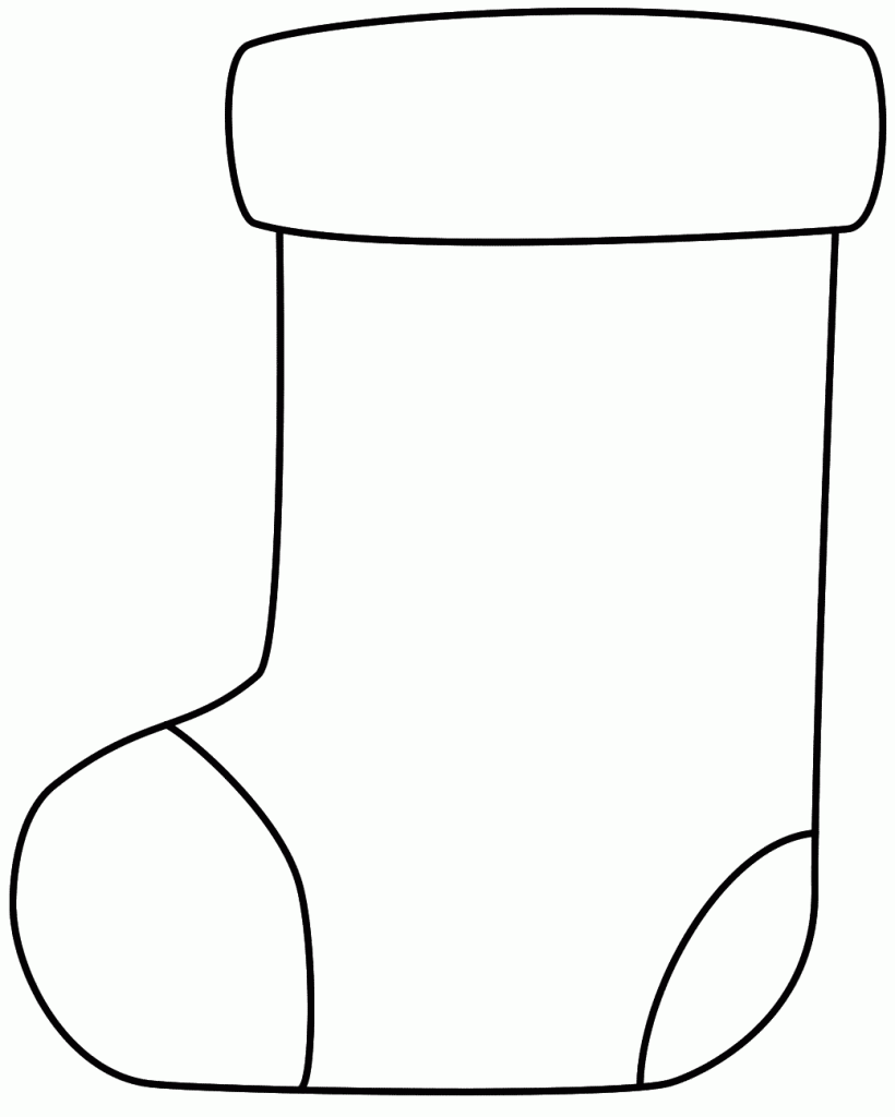 Simple Christmas Stocking Coloring Pages