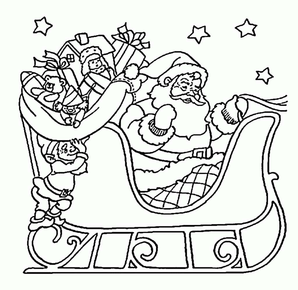 Sleigh - Santa Coloring Pages