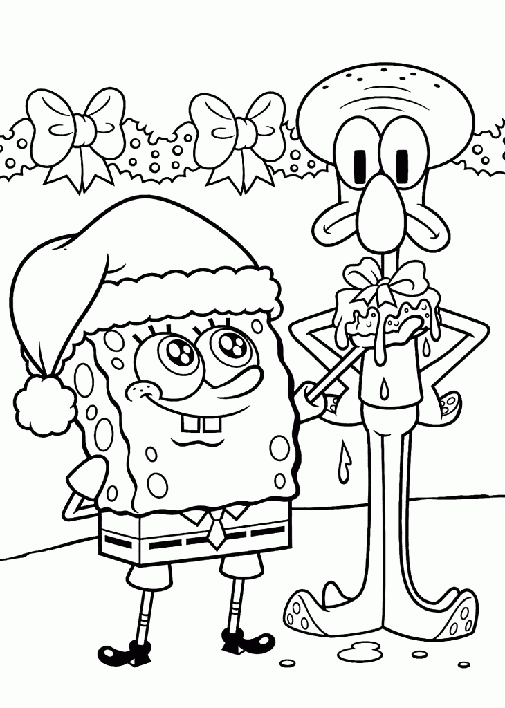 Spongebobs Present Coloring Page