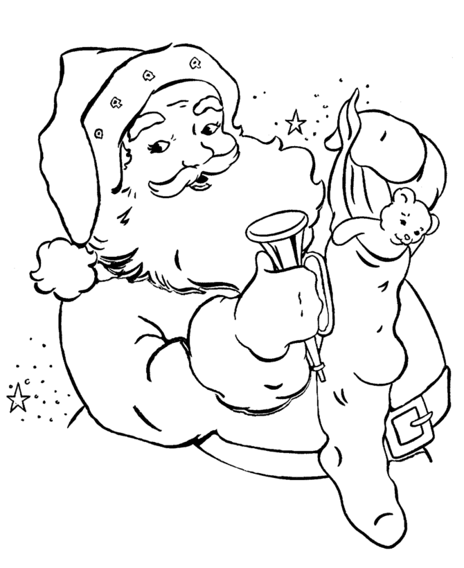 Stocking - Santa Coloring Pages