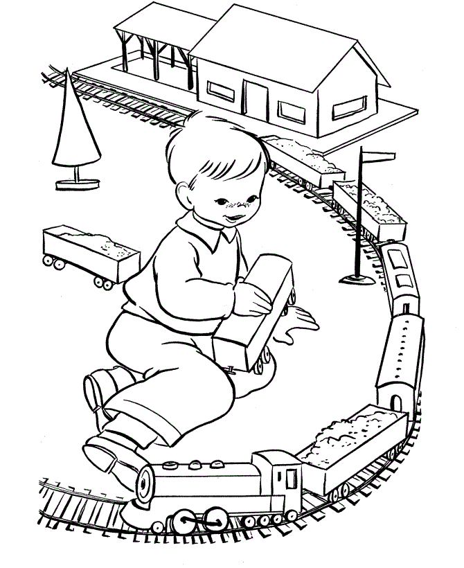 Train Set Toy Coloring Page