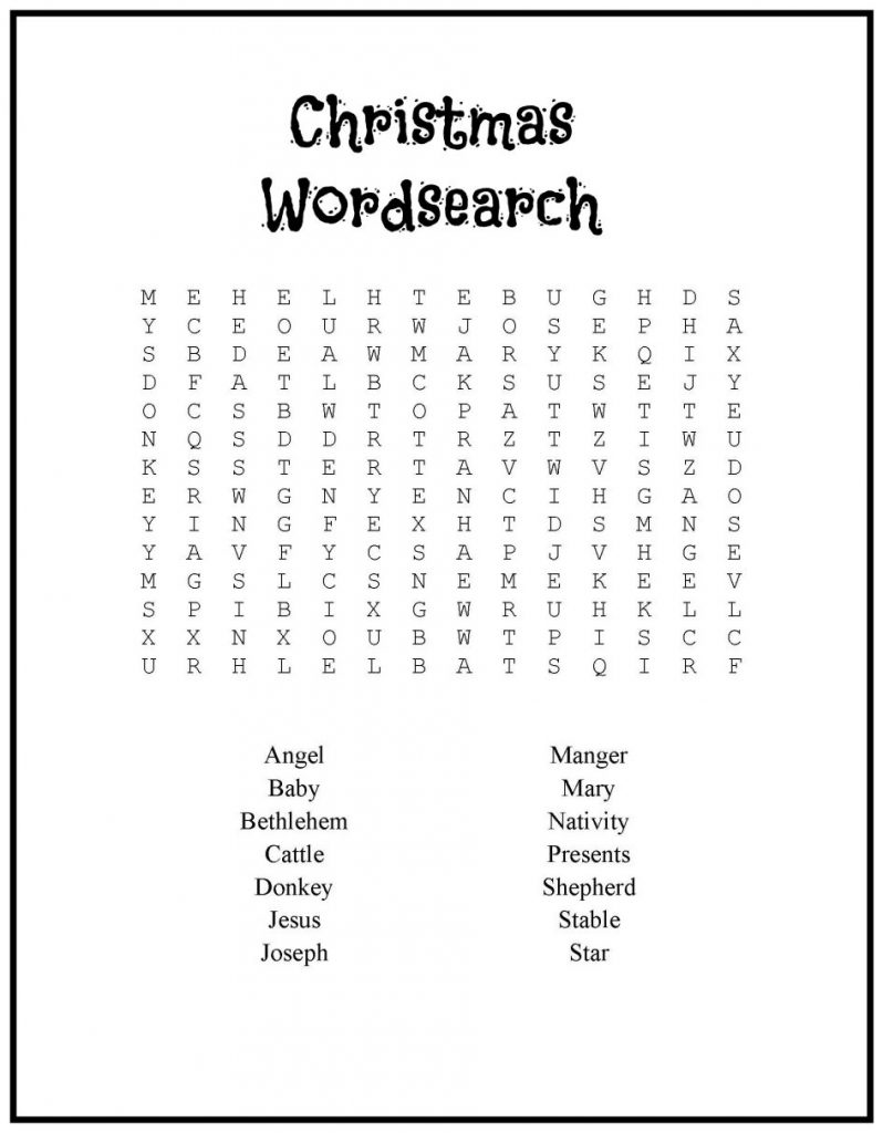 Wordsearch - Printable Christmas Games