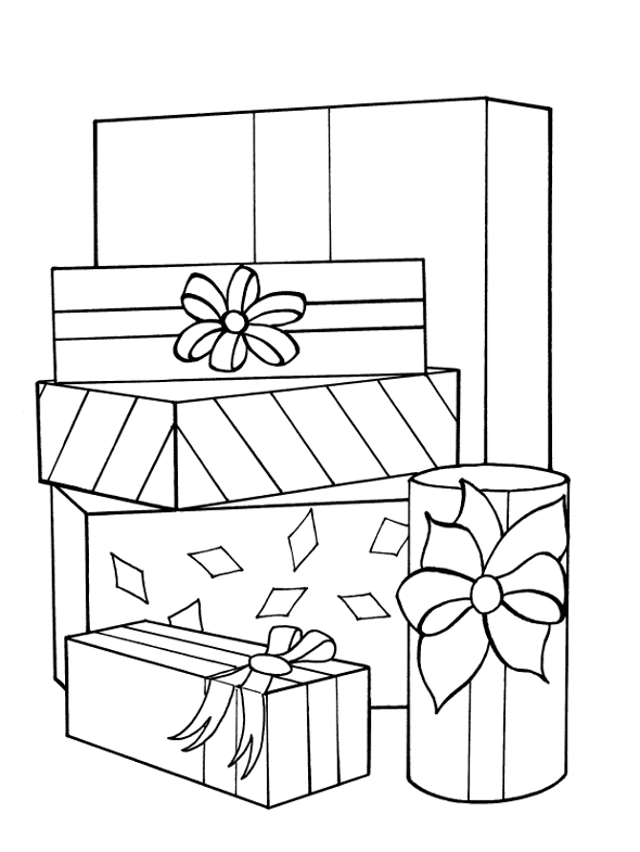 Wrapped Presents Coloring Page