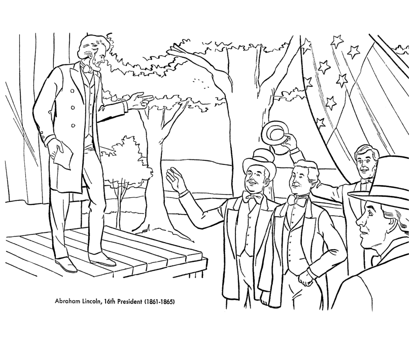 16th President Lincoln Coloring Page