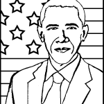 44th President - Barack Obama Coloring Page