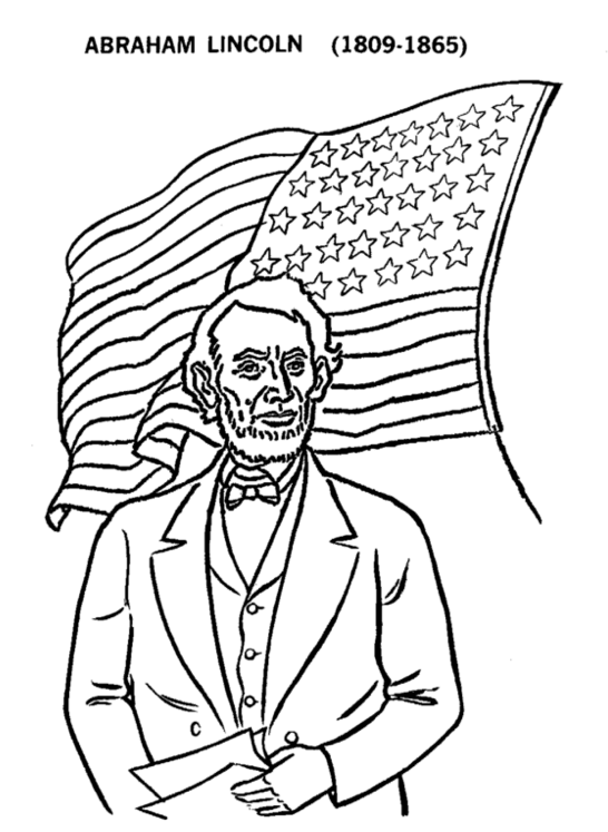 Abraham Lincoln 16th President Coloring Sheet