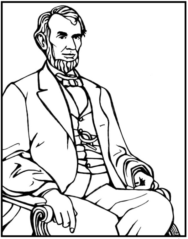 Abraham Lincoln President Day Coloring Page