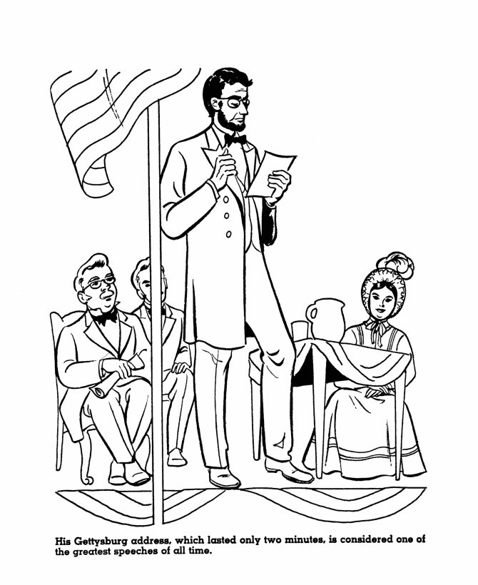 Abraham Lincoln Presidents Day Coloring Page