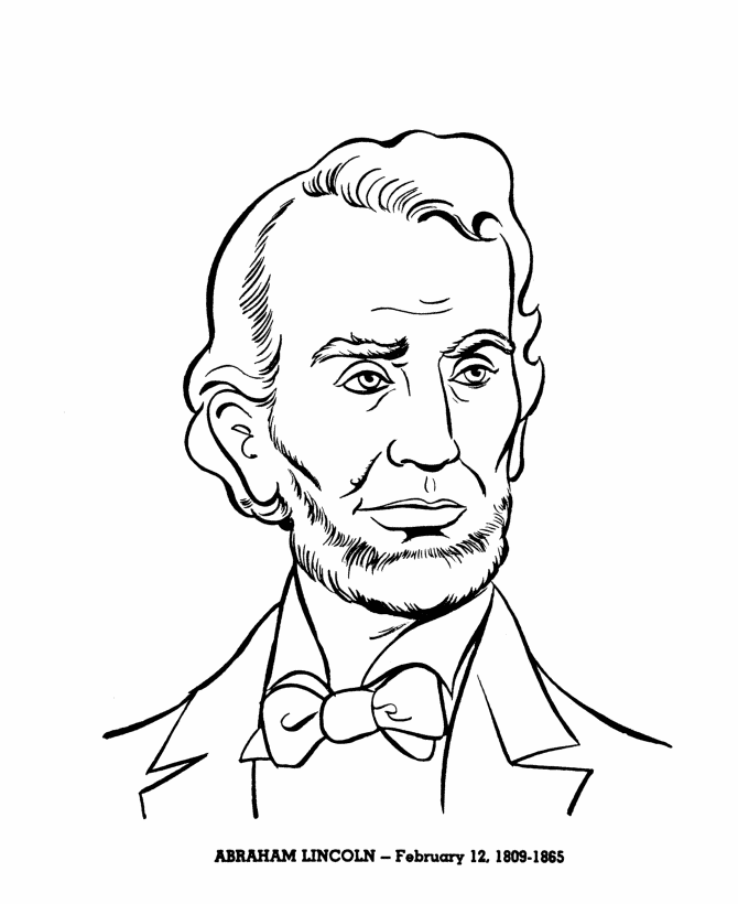 Abraham Lincoln Presidents Day Coloring Sheet