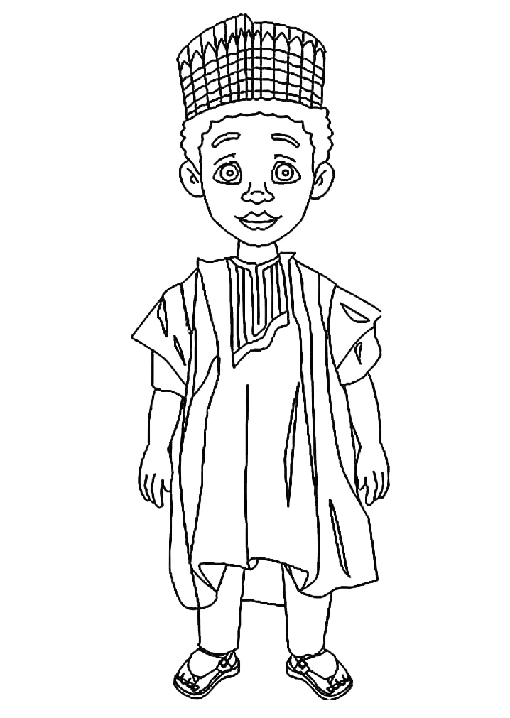 African Attire Coloring Page