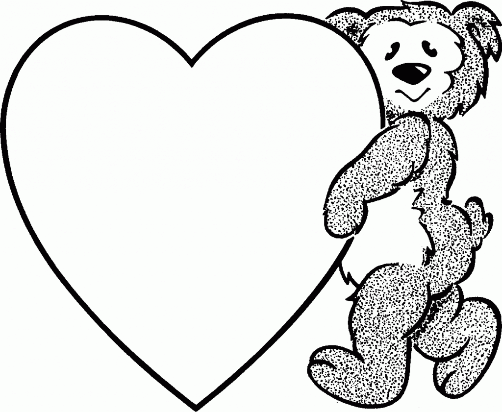 Bear - Valentines Heart Coloring Pages