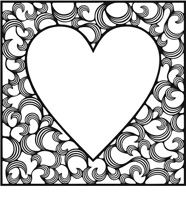 Big Heart Valentines Day Coloring Pages for Adults