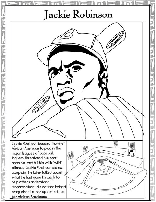 Black History Month Coloring Pages - Jackie Robinson